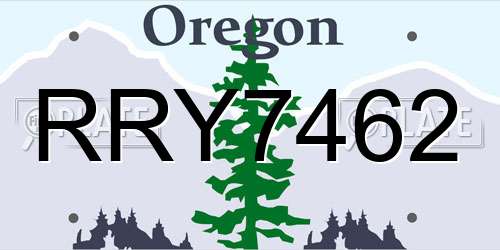 RRY7462 Oregon License Plate