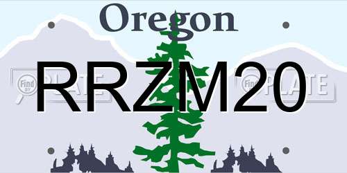 RRZM20 Oregon License Plate