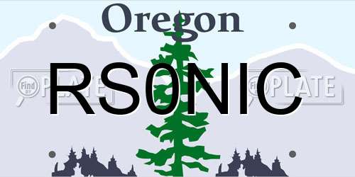 RS0NIC Oregon License Plate