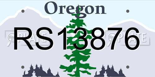 RS13876 Oregon License Plate