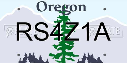 RS4Z1A Oregon License Plate