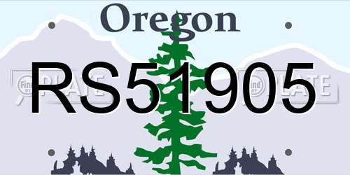 RS51905 Oregon License Plate