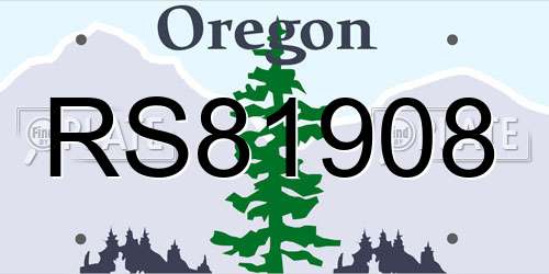 RS81908 Oregon License Plate