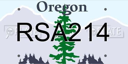 RSA214 Oregon License Plate