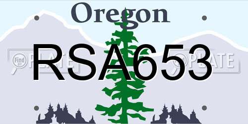 RSA653 Oregon License Plate