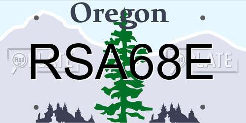 RSA68E Oregon License Plate