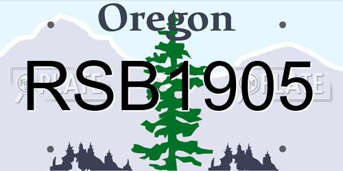 RSB1905 Oregon License Plate