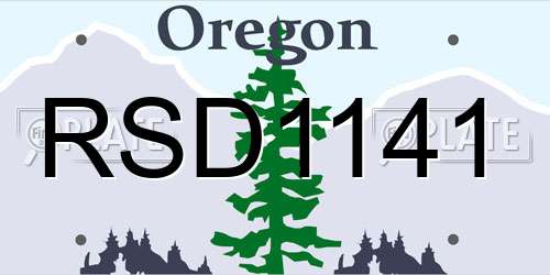 RSD1141 Oregon License Plate