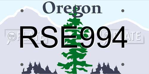 RSE994 Oregon License Plate