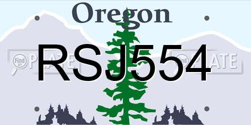 RSJ554 Oregon License Plate