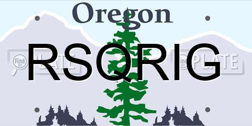 RSQRIG Oregon License Plate