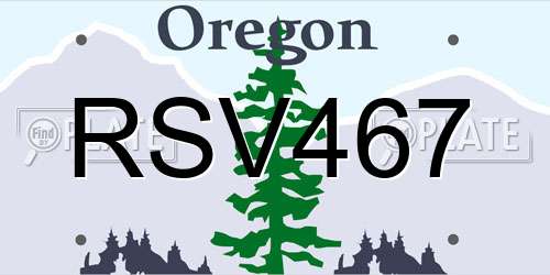 RSV467 Oregon License Plate