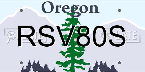 RSV80S Oregon License Plate
