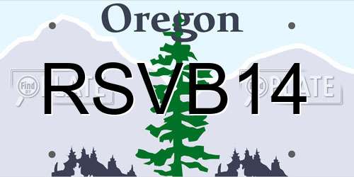 RSVB14 Oregon License Plate