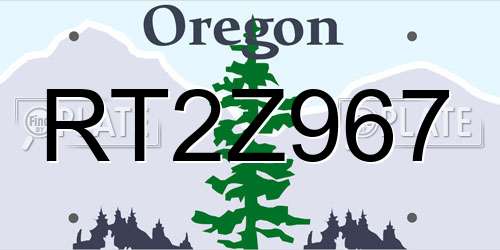 RT2Z967 Oregon License Plate