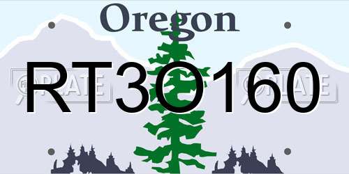 RT3O160 Oregon License Plate