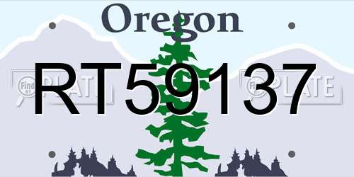 RT59137 Oregon License Plate
