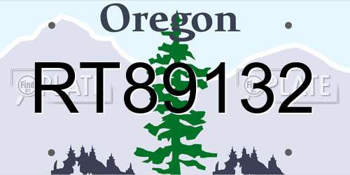 RT89132 Oregon License Plate