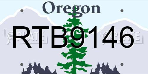 RTB9146 Oregon License Plate