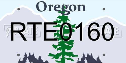 RTE0160 Oregon License Plate
