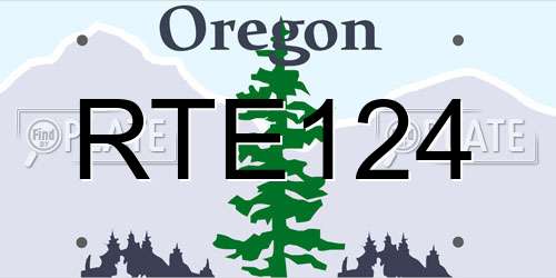 RTE124 Oregon License Plate