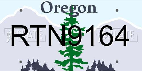 RTN9164 Oregon License Plate