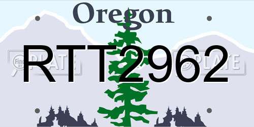 RTT2962 Oregon License Plate