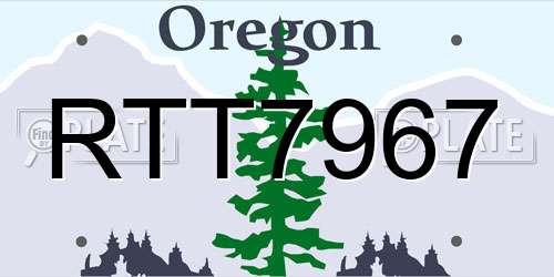 RTT7967 Oregon License Plate