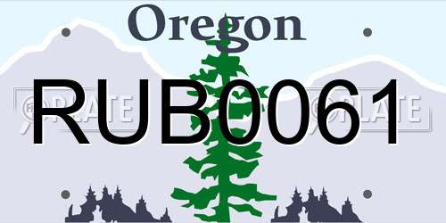 RUB0061 Oregon License Plate