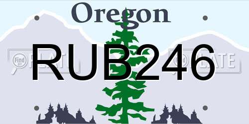 RUB246 Oregon License Plate