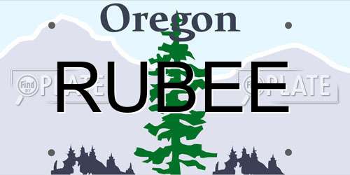 RUBEE Oregon License Plate