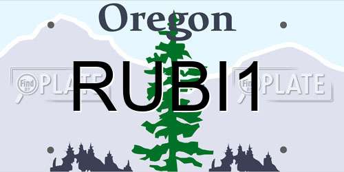 RUBI1 Oregon License Plate