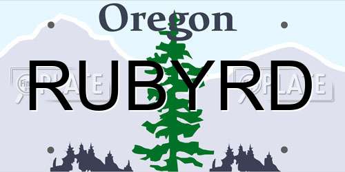 RUBYRD Oregon License Plate