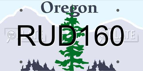 RUD160 Oregon License Plate