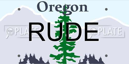 RUDE Oregon License Plate