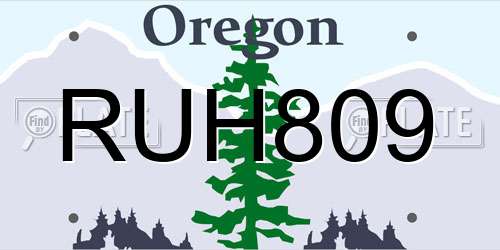 RUH809 Oregon License Plate