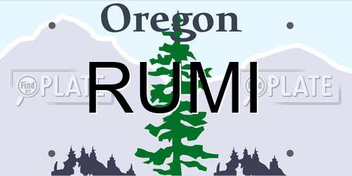 RUMI Oregon License Plate