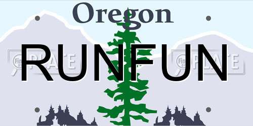 RUNFUN Oregon License Plate
