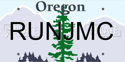 RUNJMC Oregon License Plate