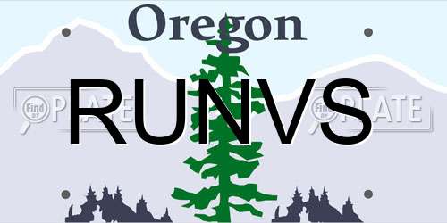 RUNVS Oregon License Plate