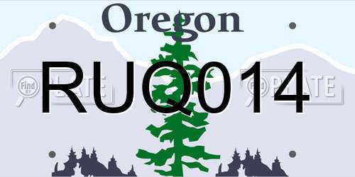 RUQ014 Oregon License Plate