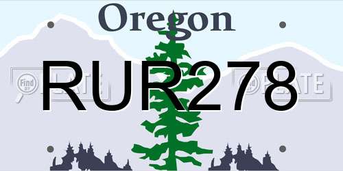 RUR278 Oregon License Plate