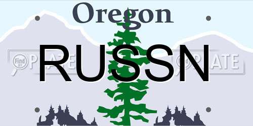 RUSSN Oregon License Plate