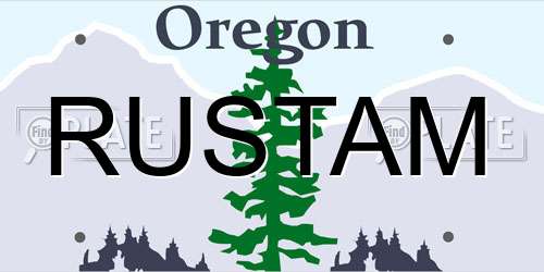 RUSTAM Oregon License Plate