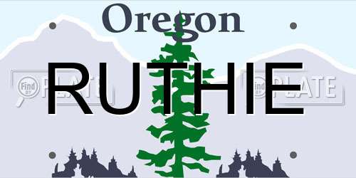 RUTHIE Oregon License Plate