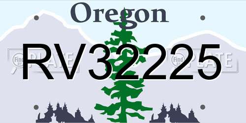 RV32225 Oregon License Plate