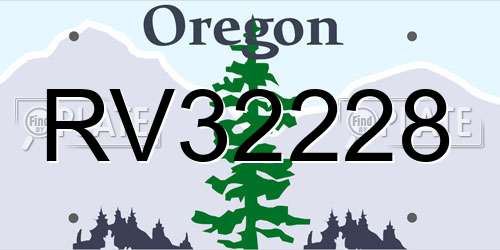 RV32228 Oregon License Plate