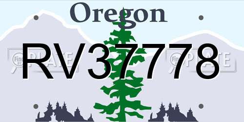 RV37778 Oregon License Plate
