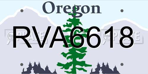 RVA6618 Oregon License Plate