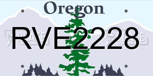RVE2228 Oregon License Plate
